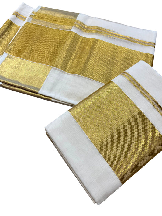 Southloom Super Premium Balaramapuram Handloom Cotton Wedding Pudava Set Mundu