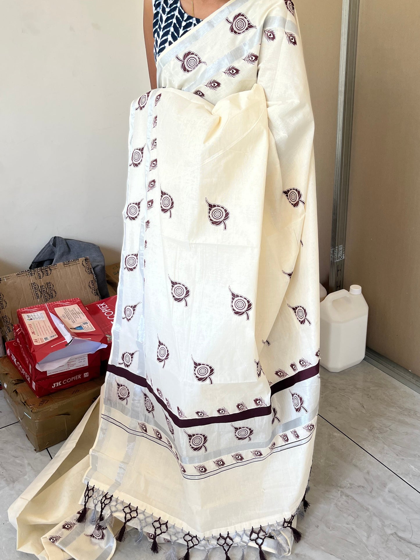 Kerala Cotton Printed Saree SL178