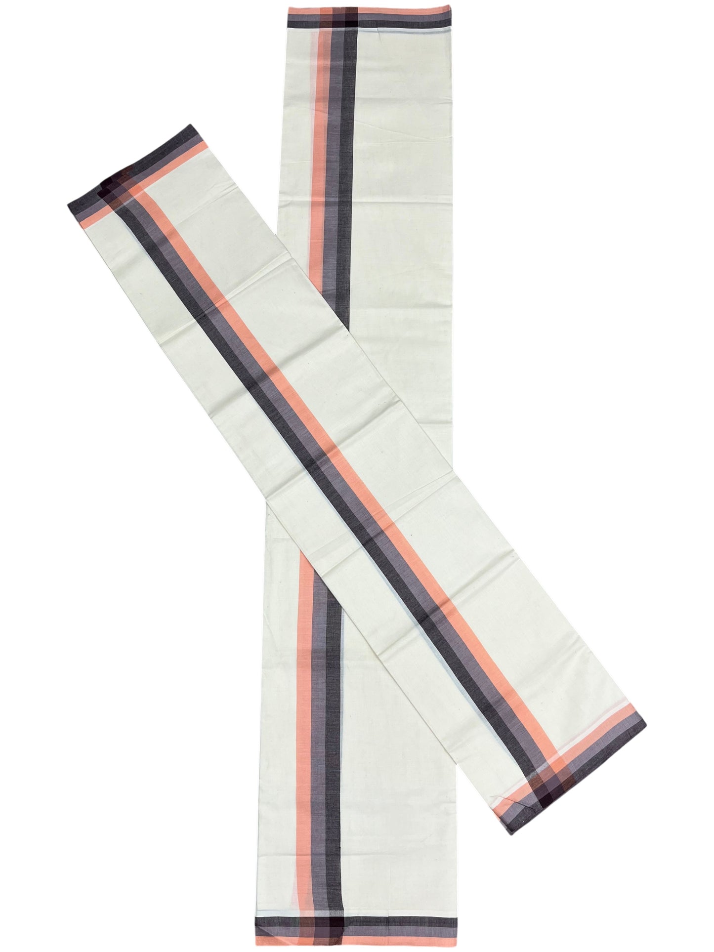 Southloom Kerala Mulloth Cotton Single Mundum Neriyathum with Multicolor Border