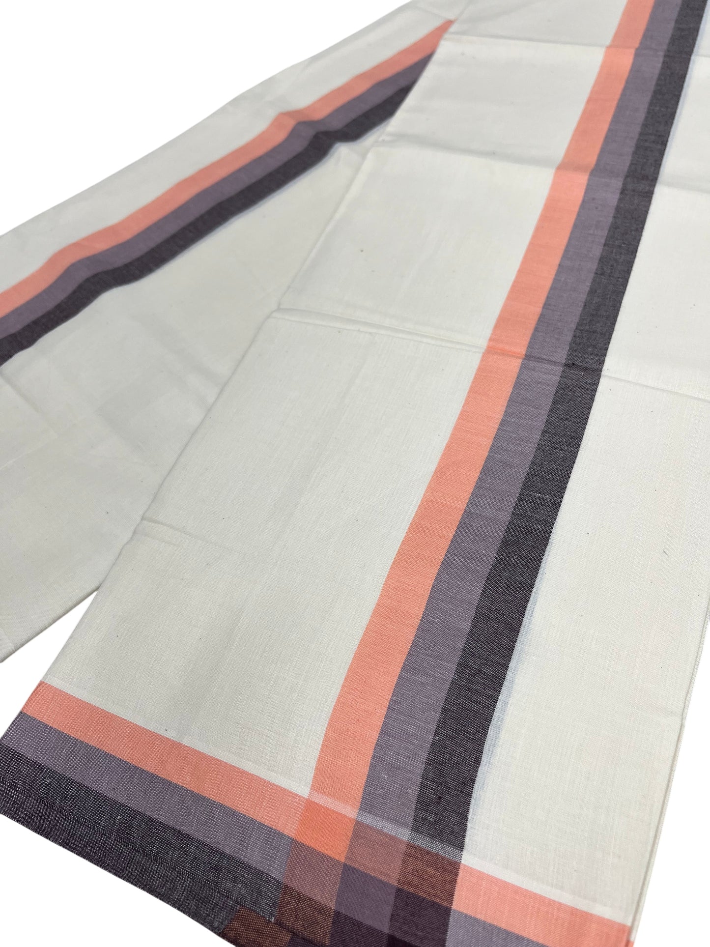 Southloom Kerala Mulloth Cotton Single Mundum Neriyathum with Multicolor Border