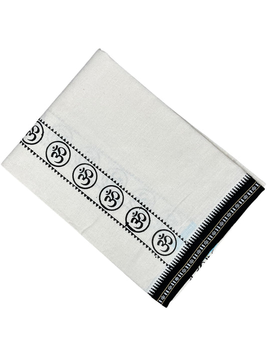 Southloom White Printed Single Mundu / Otta Mundu / Lungi (South Indian Kerala Dhoti)