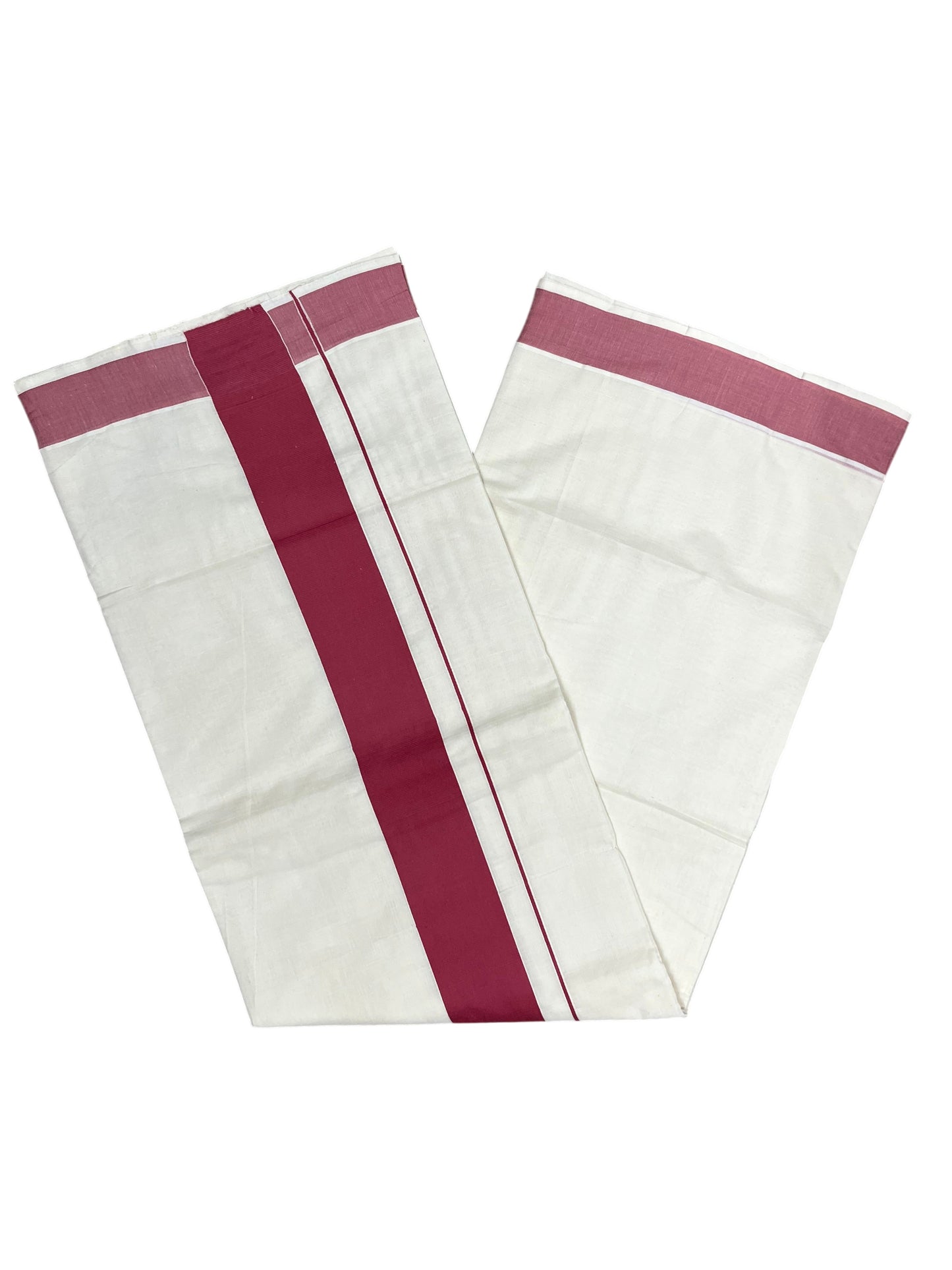 Southloom Kerala Pure Cotton Plain Kasavu Saree with Brike Red Border 3 inch