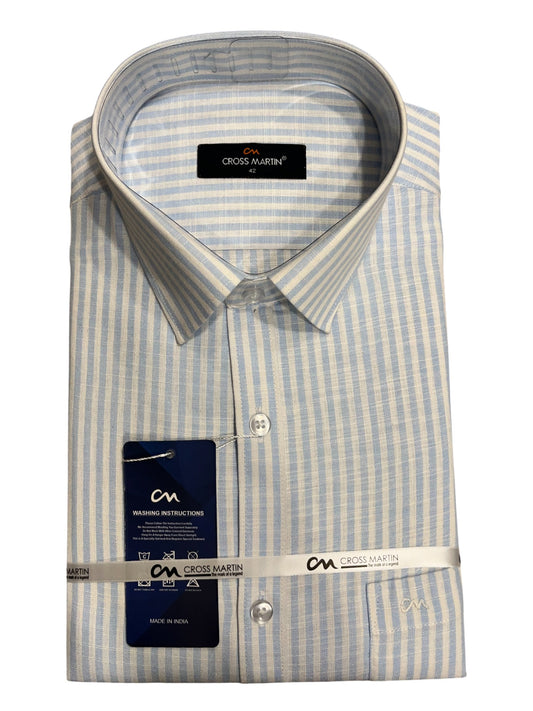 Southloom Pure Cotton Blue Lines Shirt(XL FS)