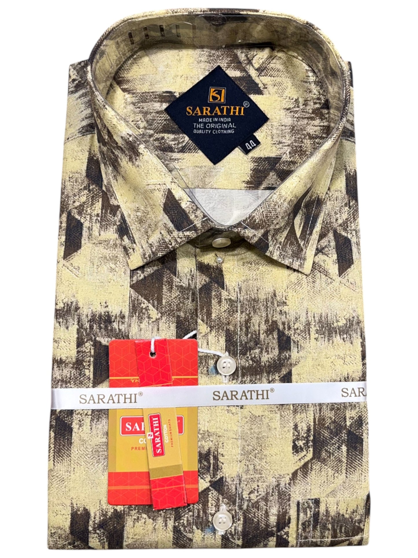 Southloom Pure Cotton Brown Printed Shirt (44 FS)