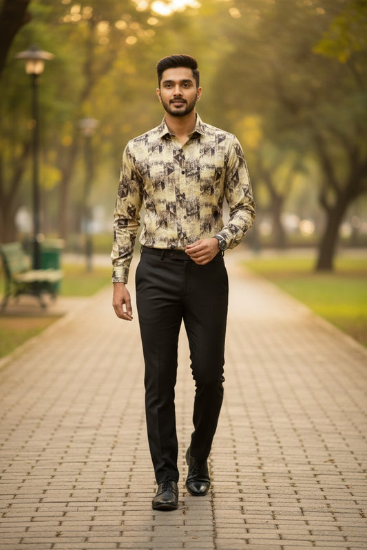 Southloom Pure Cotton Brown Printed Shirt SLSHIRT 44 FS