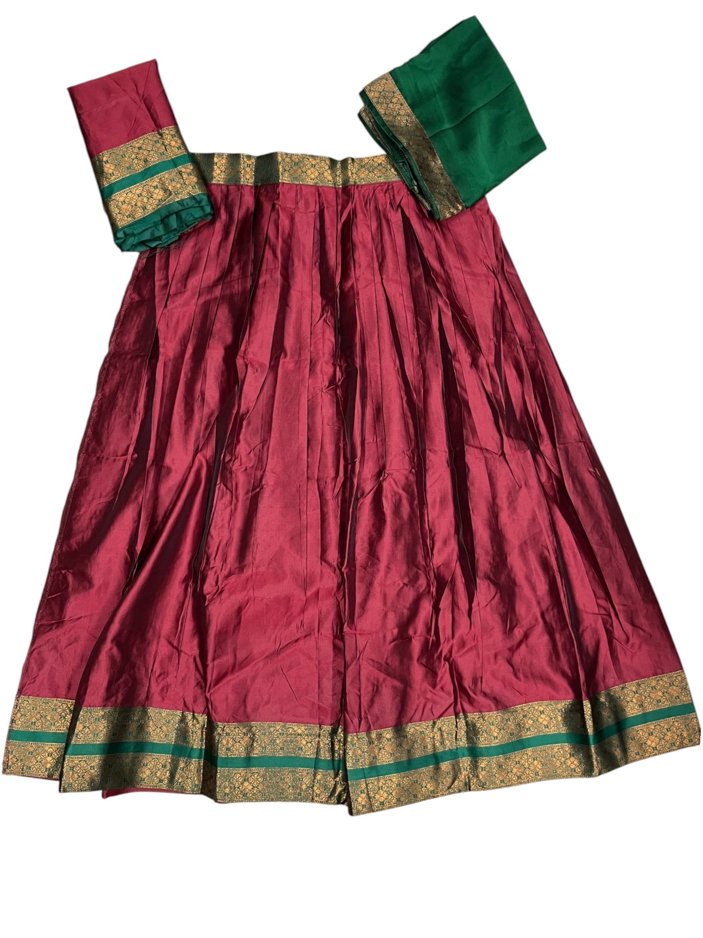 Southloom Semi Silk Dhavani Set with Pavada and Maroon Blouse PieceSLDHAVANI SL542
