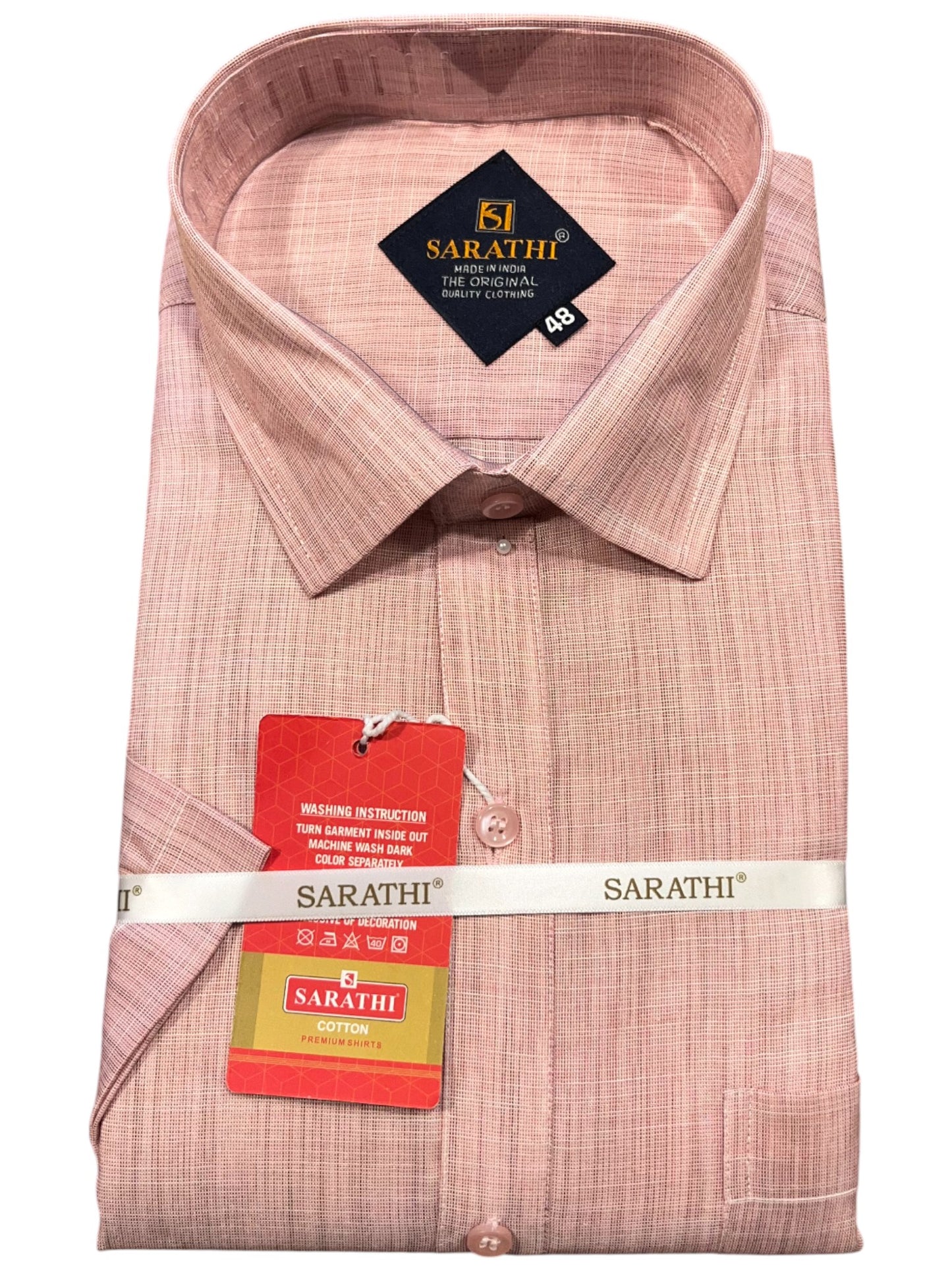 Southloom Pure Cotton Pink Lines Shirt(48 HS)