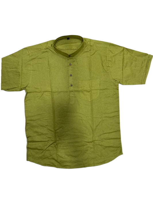 Southloom Green Short Cotton Kurta Shirt for Men