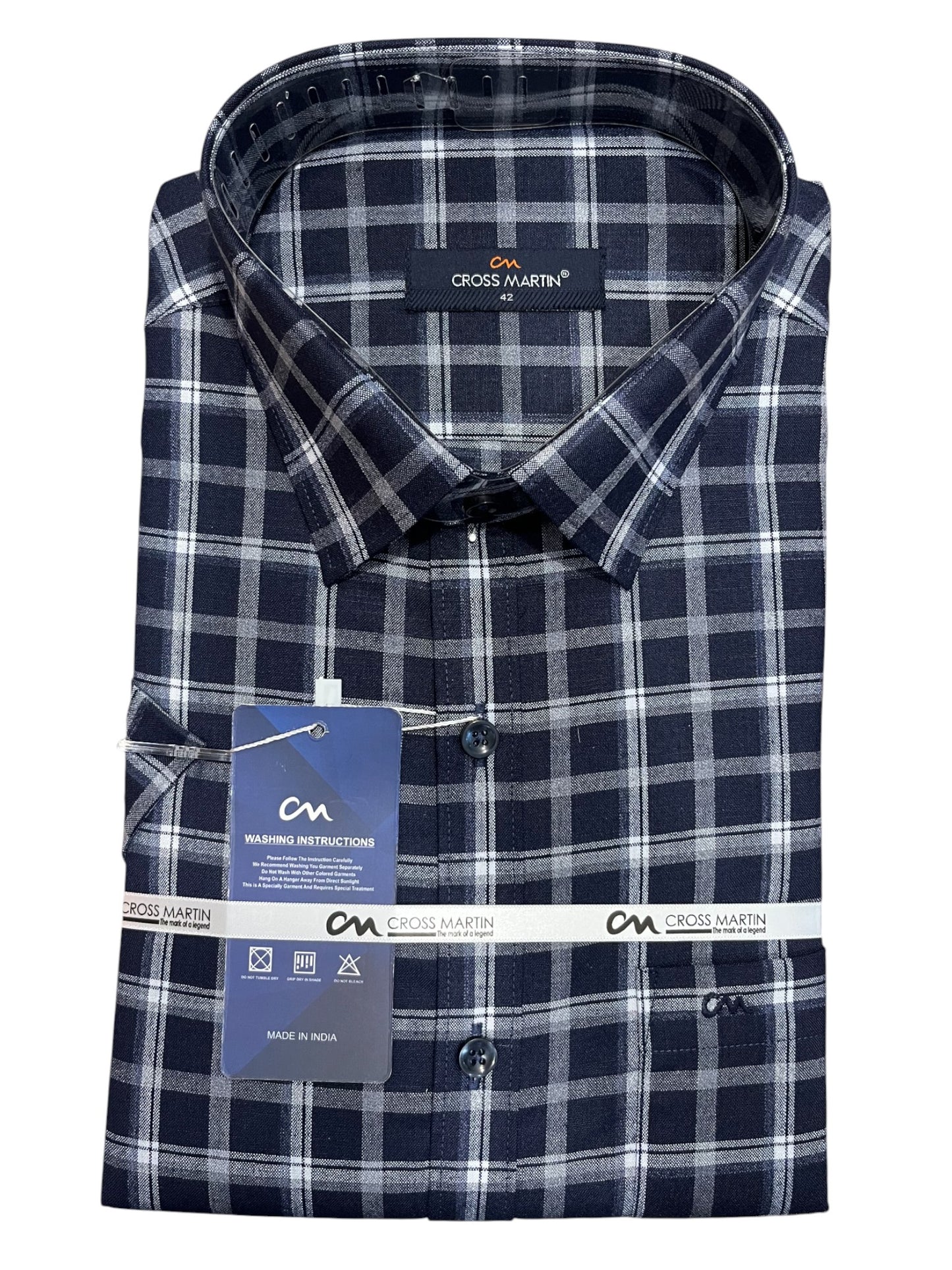 Southloom Pure Cotton Black Cheack Shirt (XL HS)