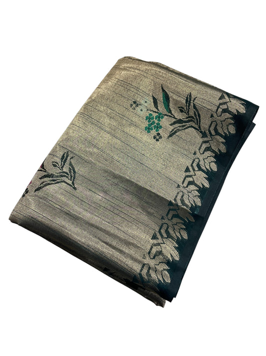 Southloom Banarasi Silk Saree with Woven Work on Body and Borders (Black)