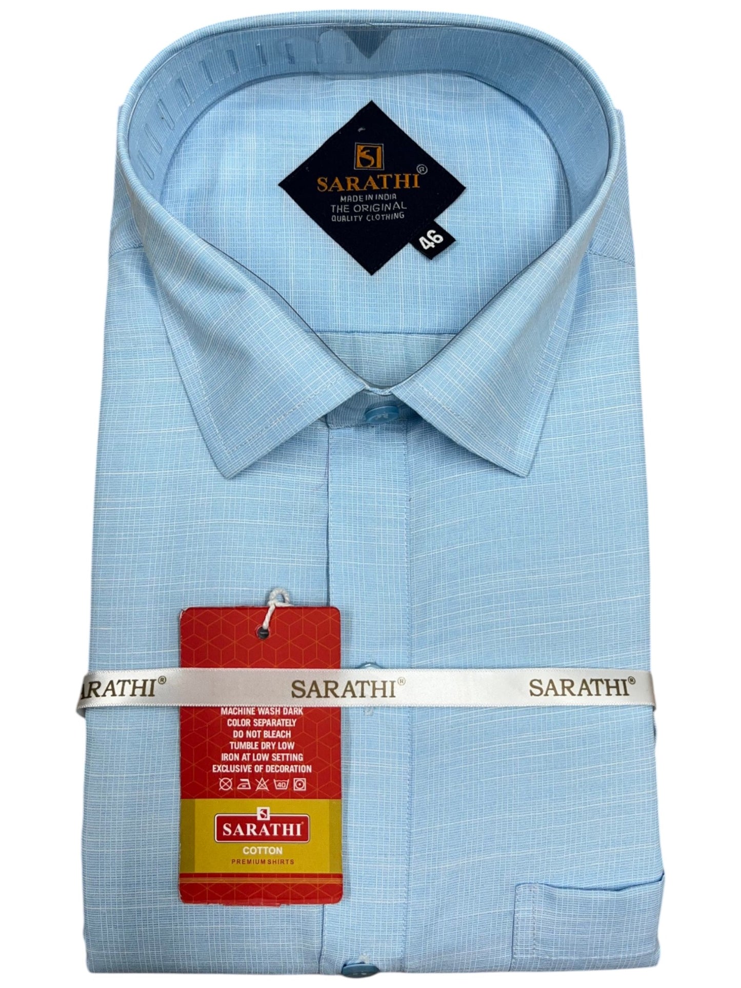 Southloom Pure Cotton Blue Plain Shirt SLSHIRT 46 FS