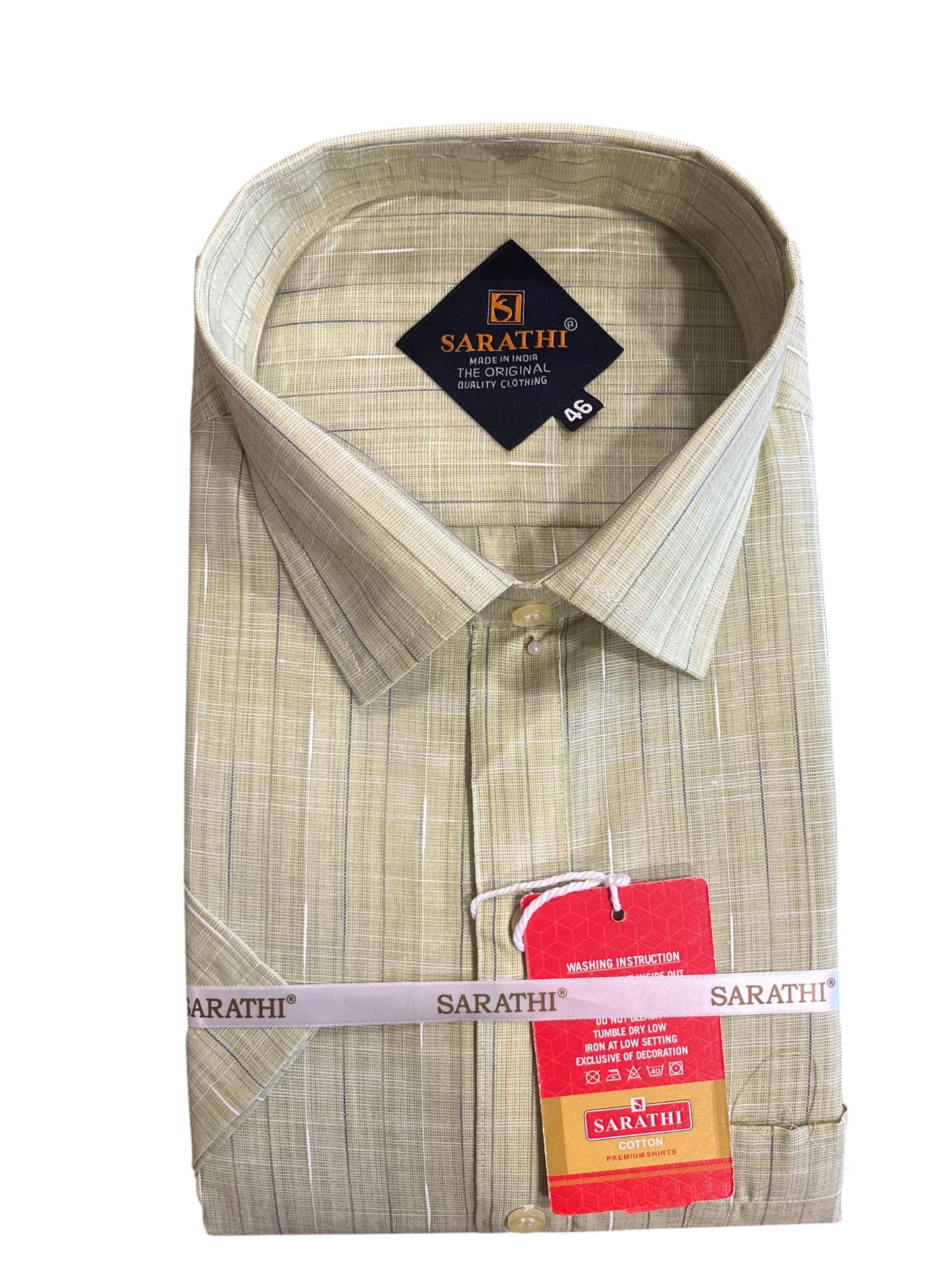 Pure Cotton Brown Plain Shirt (46 HS)