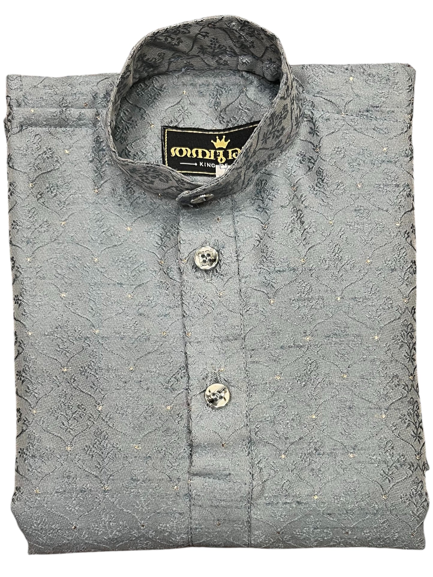 Southloom Semi Silk Short Kurta for Kids in Grey Colour