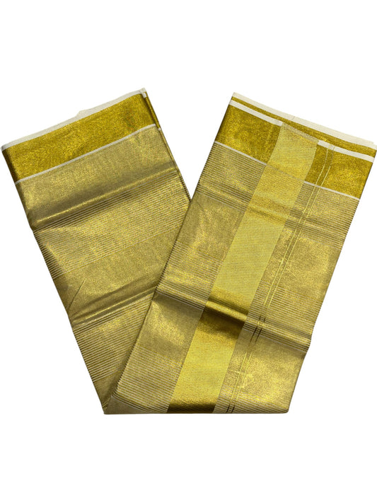 Southloom Kerala Tissue Kasavu Golden Stripes Saree