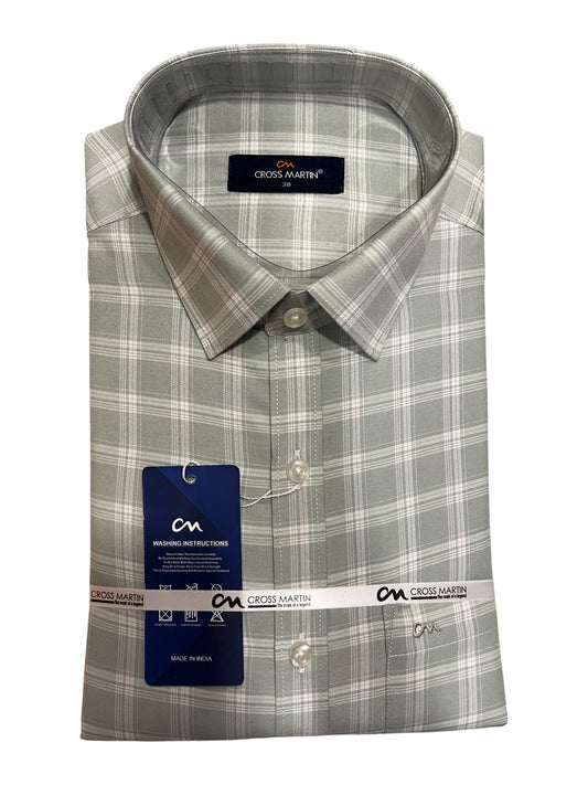 Southloom Pure Cotton Green Check Shirt (38 FS)