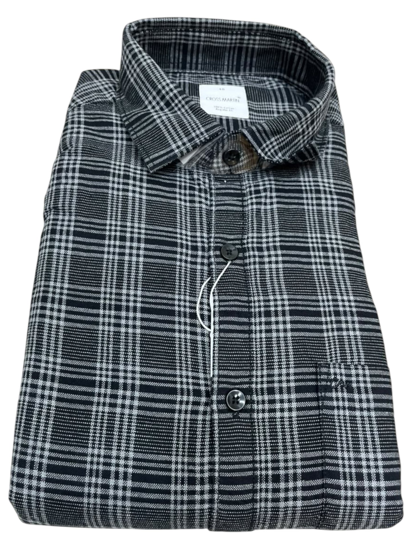 Southloom Pure Cotton Black Check Shirt SLSHIRT 40 FS