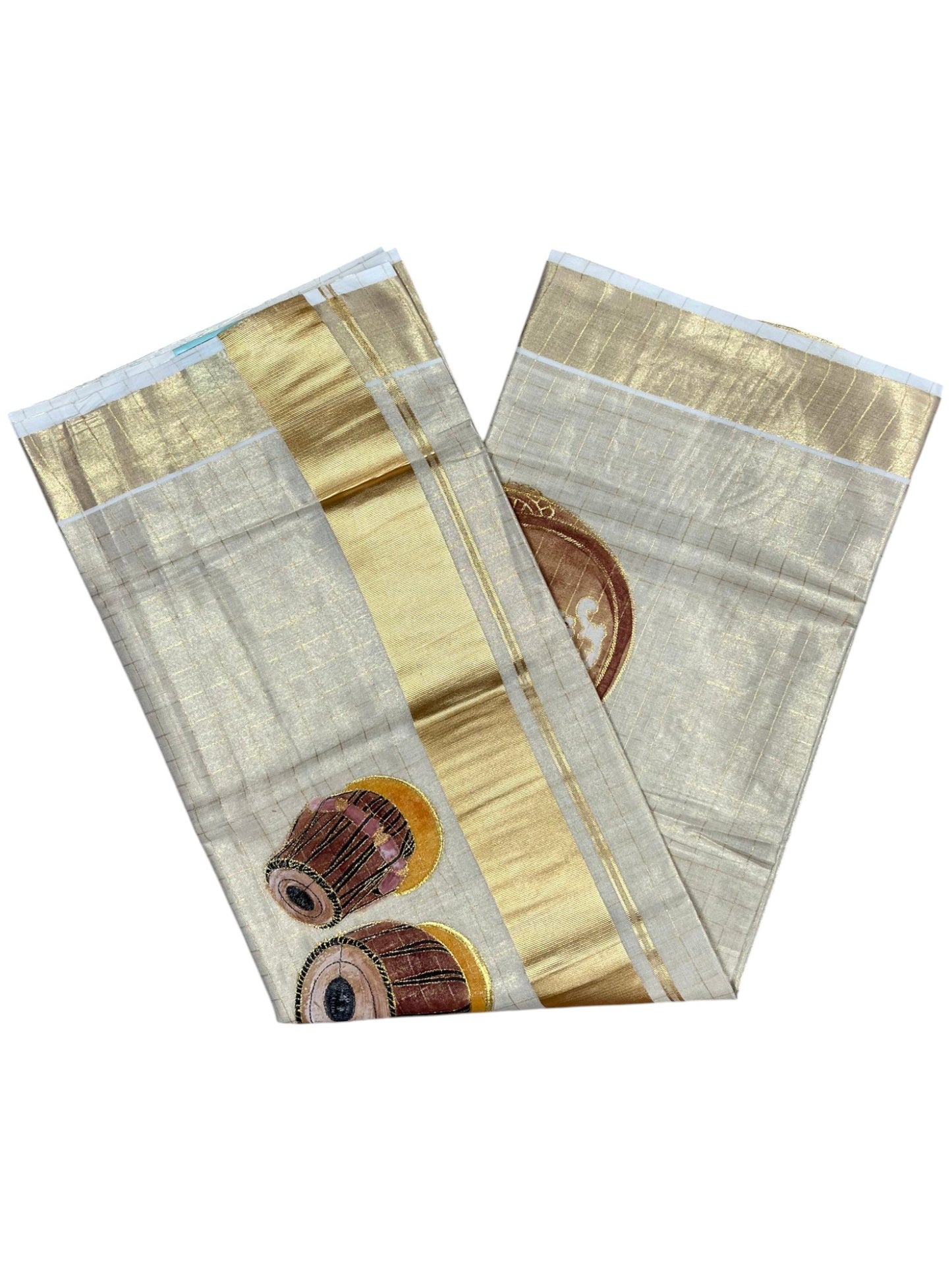 Southloom Kerala Tissue Veena Embroidery Saree