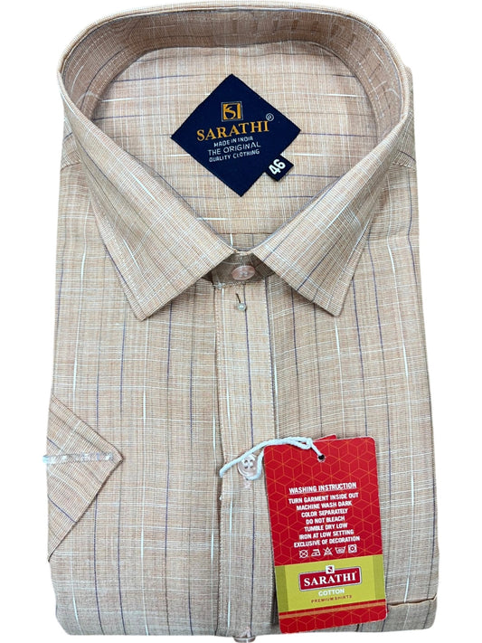 Southloom Pure Cotton Brown Plain Shirt SLSHIRT 46 HS
