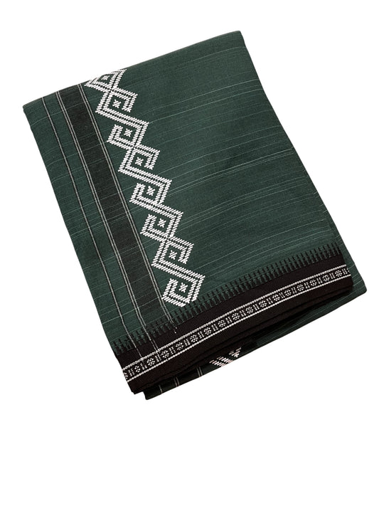 Southloom Green Printed Single Mundu / Otta Mundu / Lungi (South Indian Kerala Dhoti)