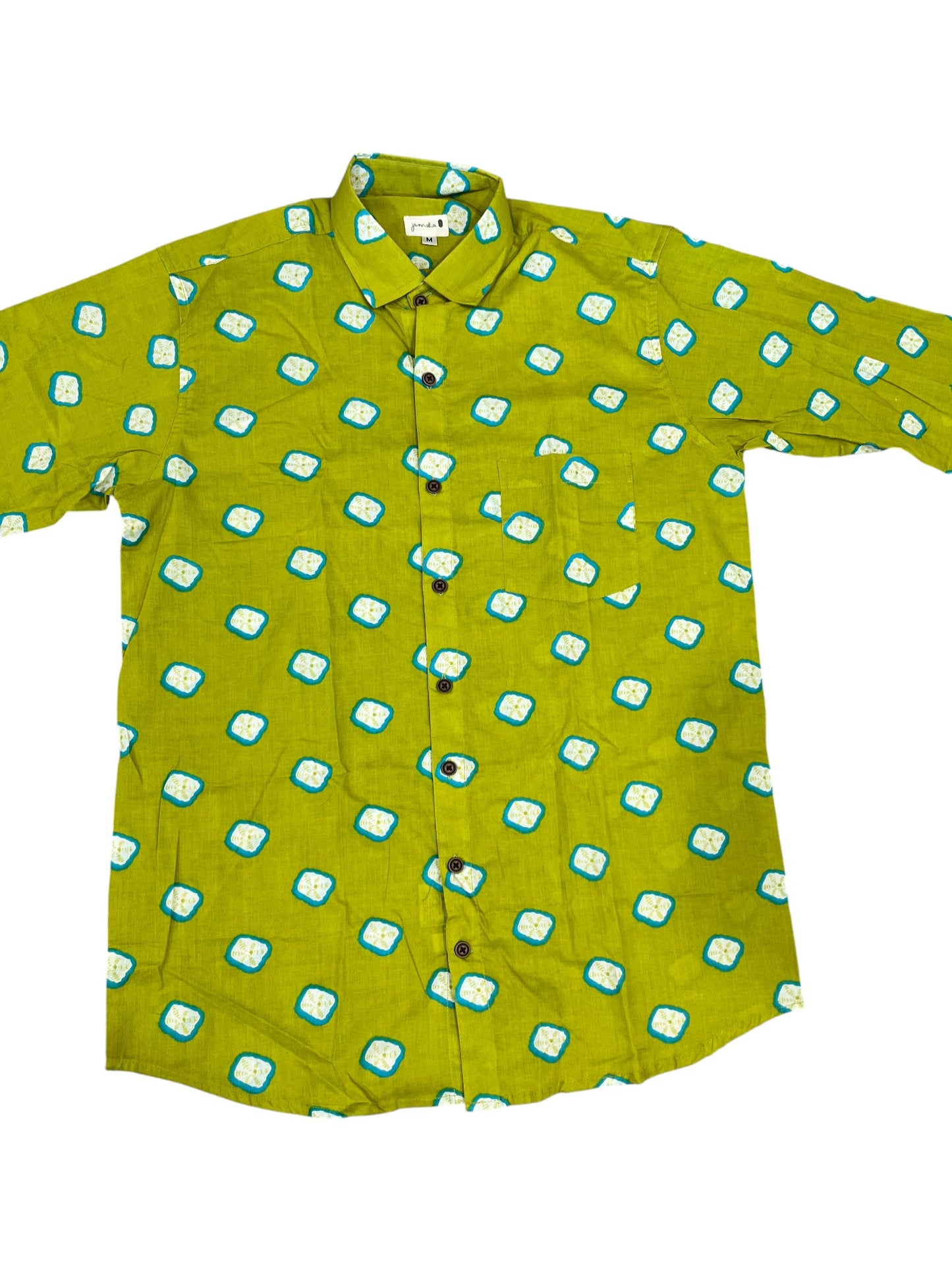 Southloom Jaipur Pure Cotton Block Printed Shirt for Men (Medium)