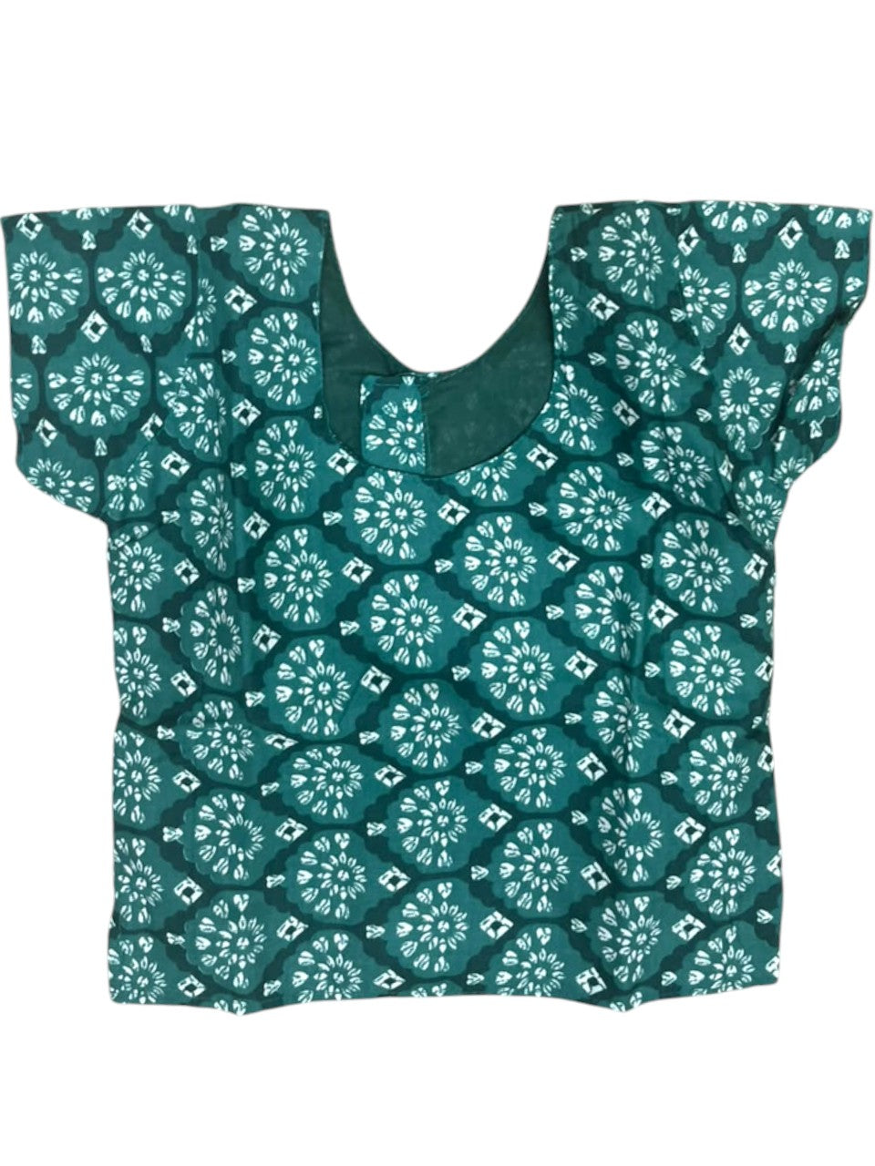 Southloom Kerala Tissue Kasavu Ajrakh Printed Pavada & Blouse with for Kids SL606