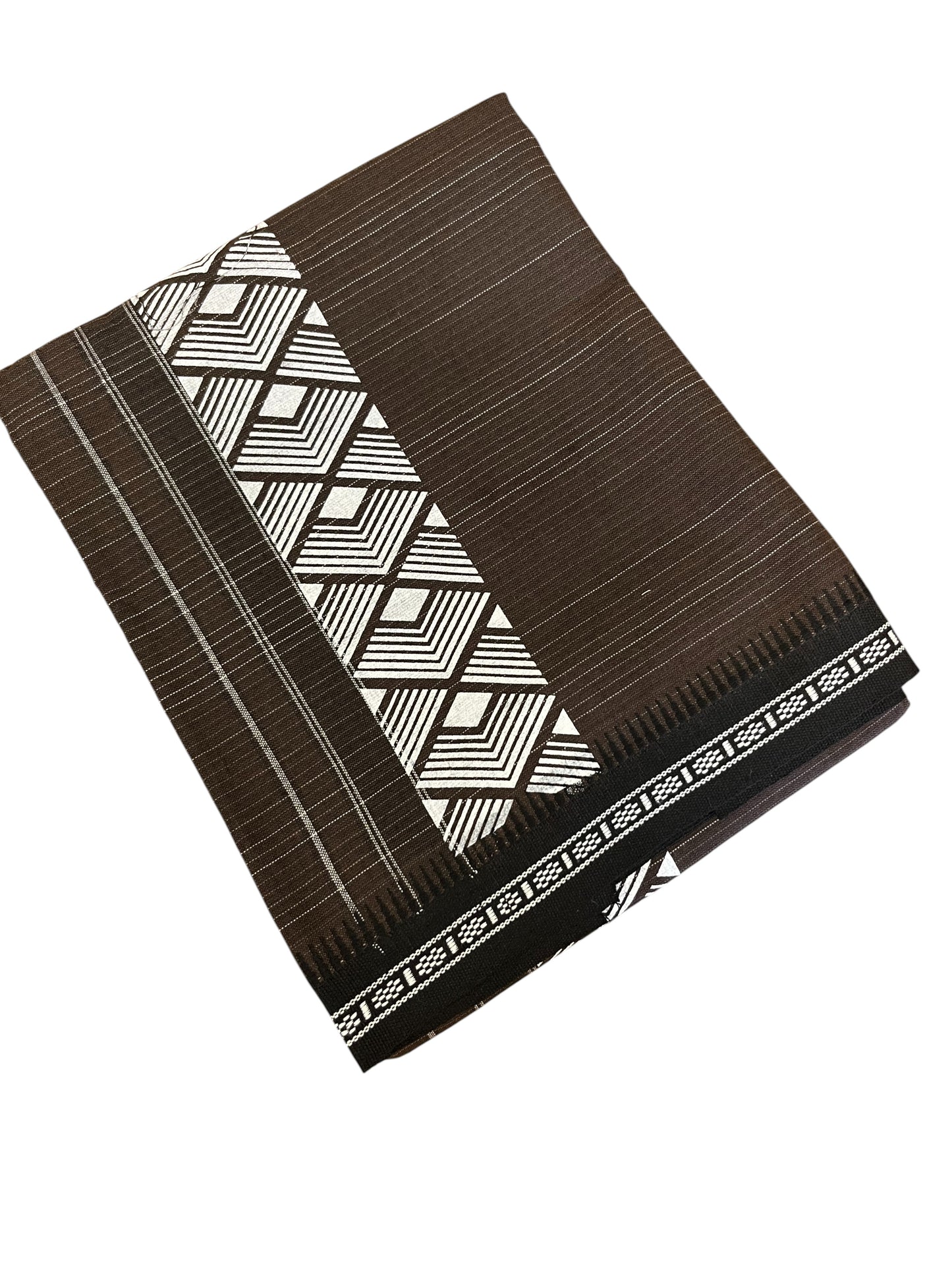 Southloom Brown Printed Single Mundu / Otta Mundu / Lungi (South Indian Kerala Dhoti)