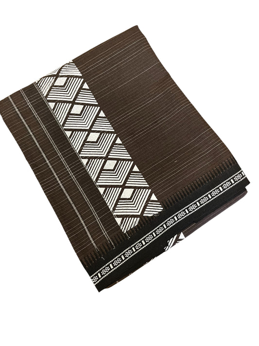 Southloom Brown Printed Single Mundu / Otta Mundu / Lungi (South Indian Kerala Dhoti)