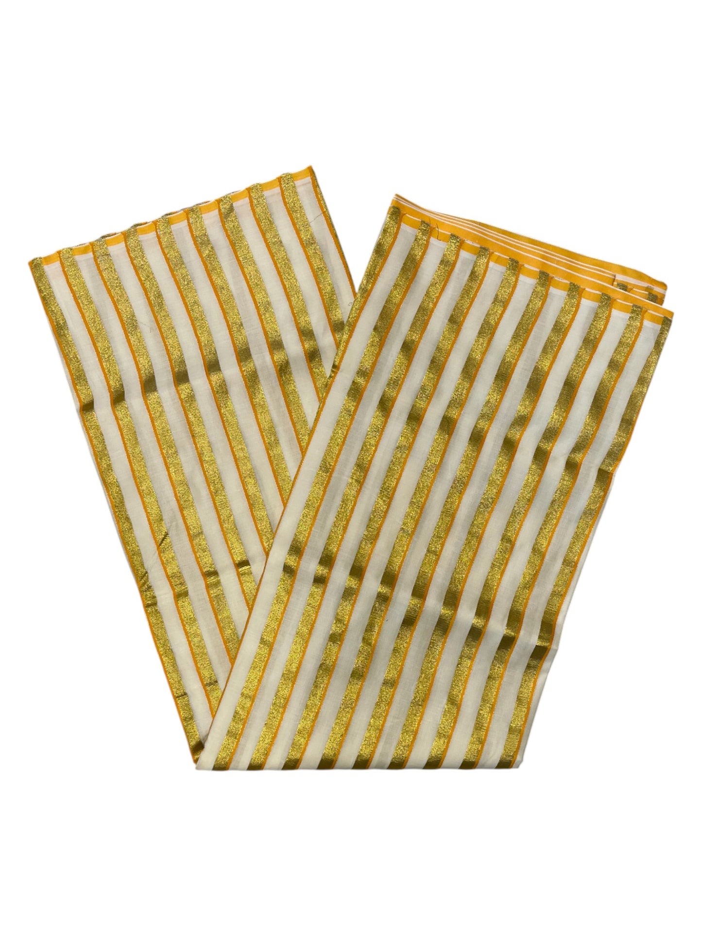 Southloom Puliyilakkara Yellow and Gold Kasavu Kerala Saree with Woven Blouse