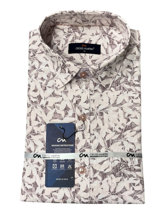 Southloom Pure Cotton Pink Printed Shirt (40 FS)