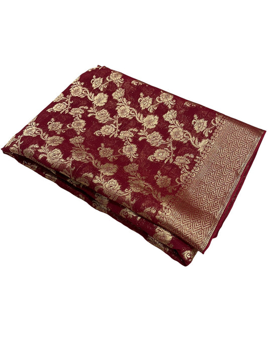 Southloom Georgete Banarasi Silk Saree with Woven Work on Body and Borders