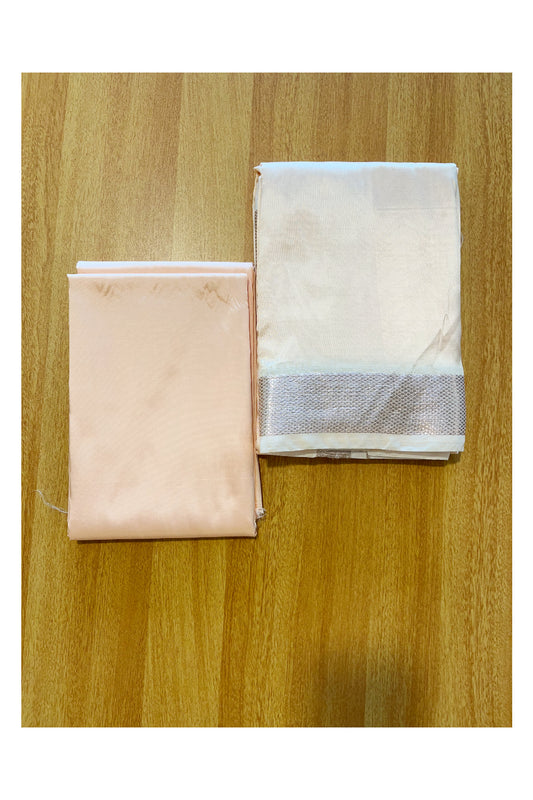 Southloom Semi Silk  Mundu / Vesthi / Dhothi Set with Matching Silk Shirt Piece
