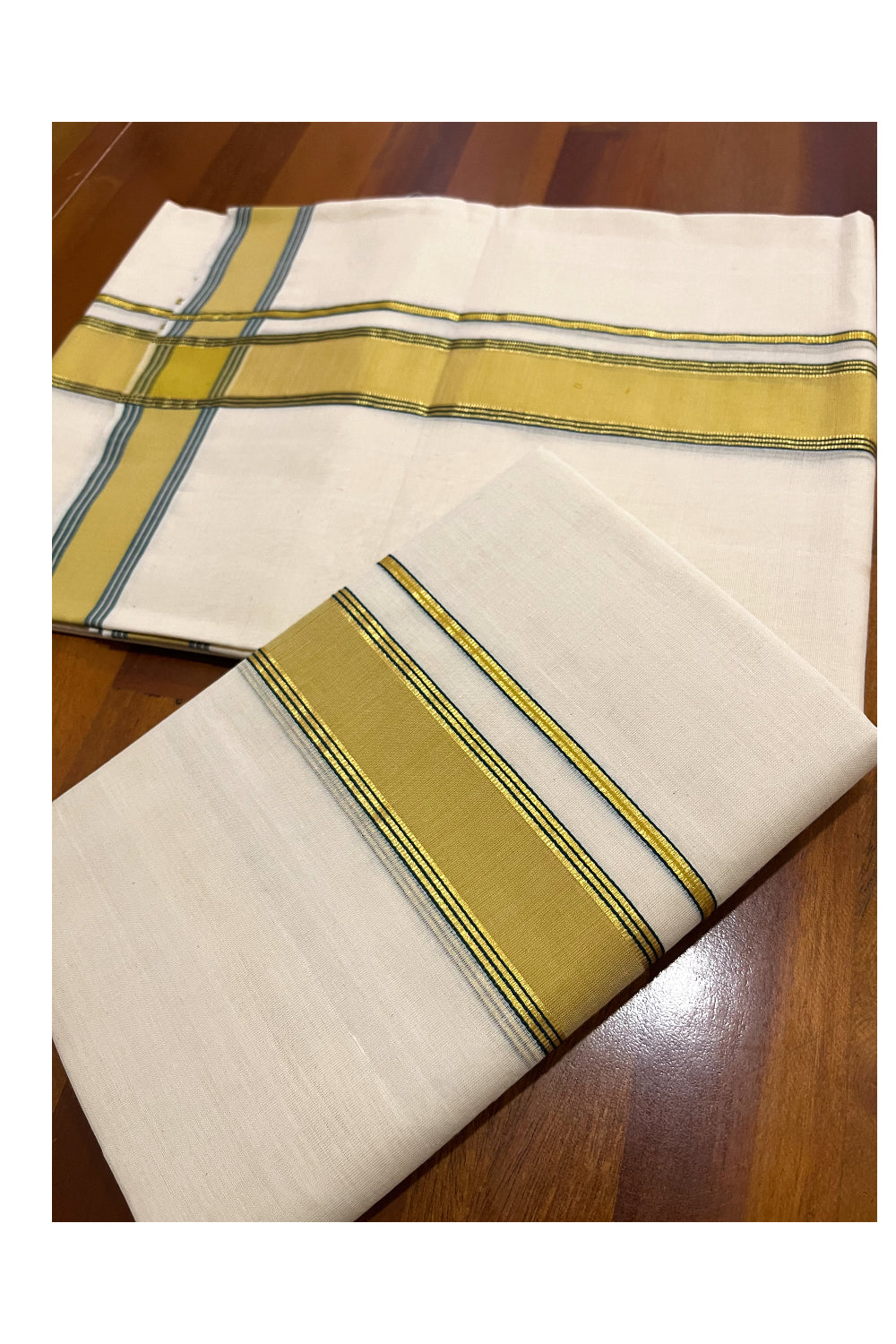 Southloom Premium Handloom Single Set Mundu (Mundum Neriyathum) with Yellow and Kasavu Border 2.70 Mtrs