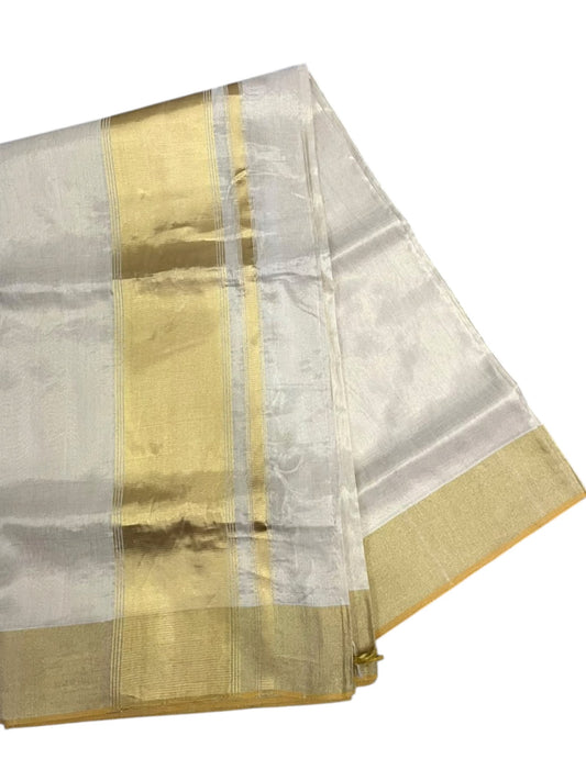 Southloom Super Premium Balaramapuram Handloom Tissue Saree with Gold Kasavu and Gold Border