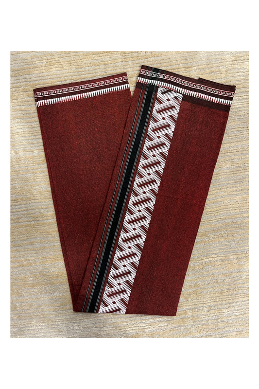 Southloom  Maroon  Printed Single Mundu / Otta Mundu / Lungi (South Indian Kerala Dhoti)
