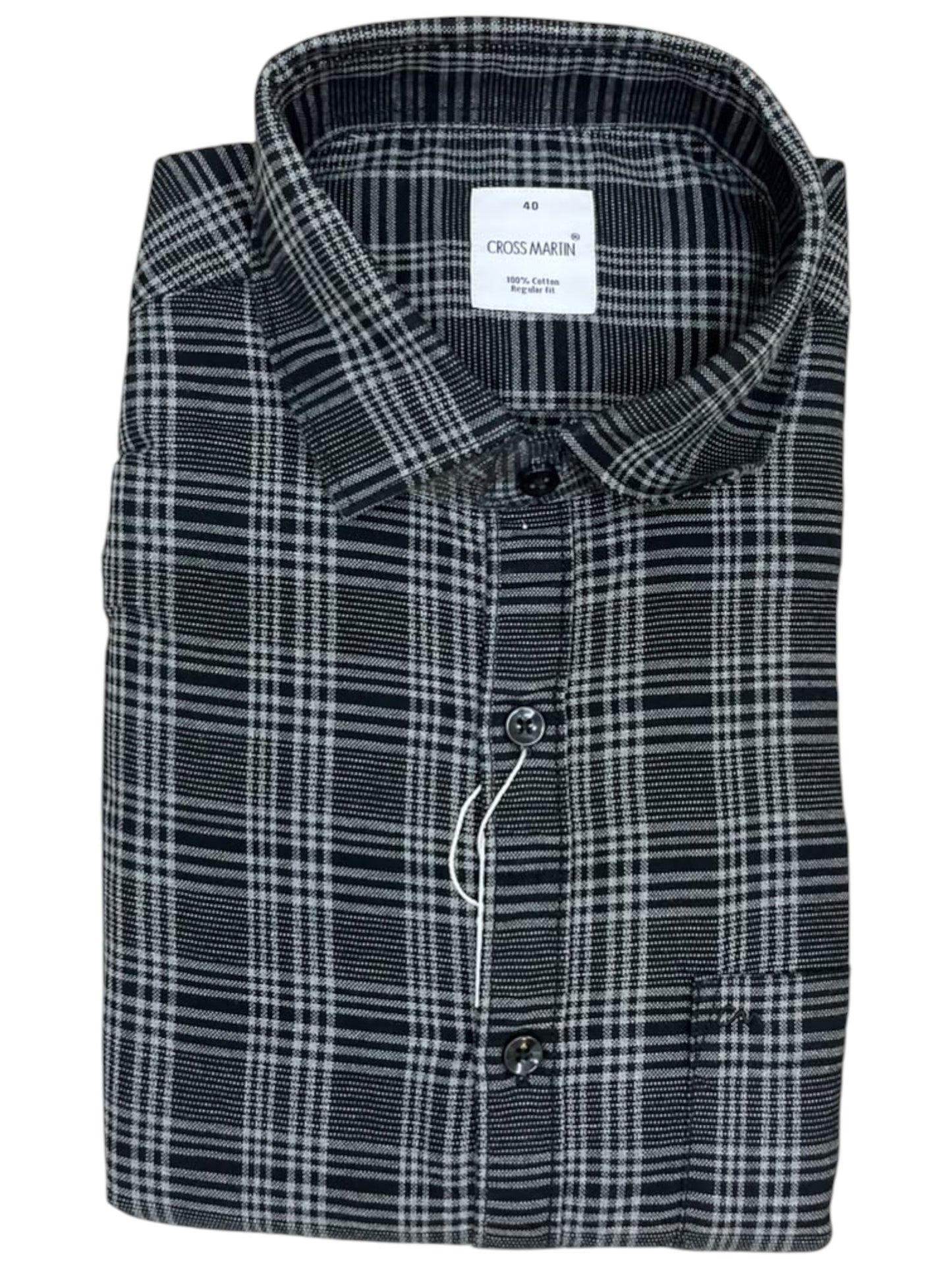 Southloom Pure Cotton Black Check Shirt SLSHIRT 40 FS