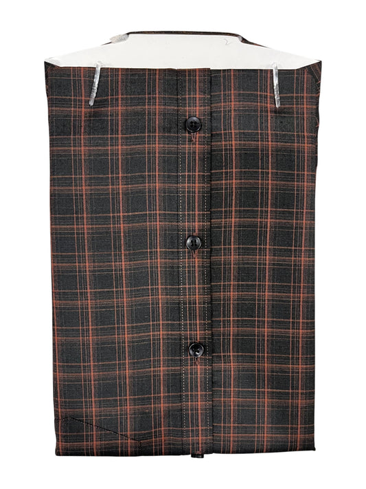 Southloom Pure Cotton Brown Printed Shirt (38 HS)