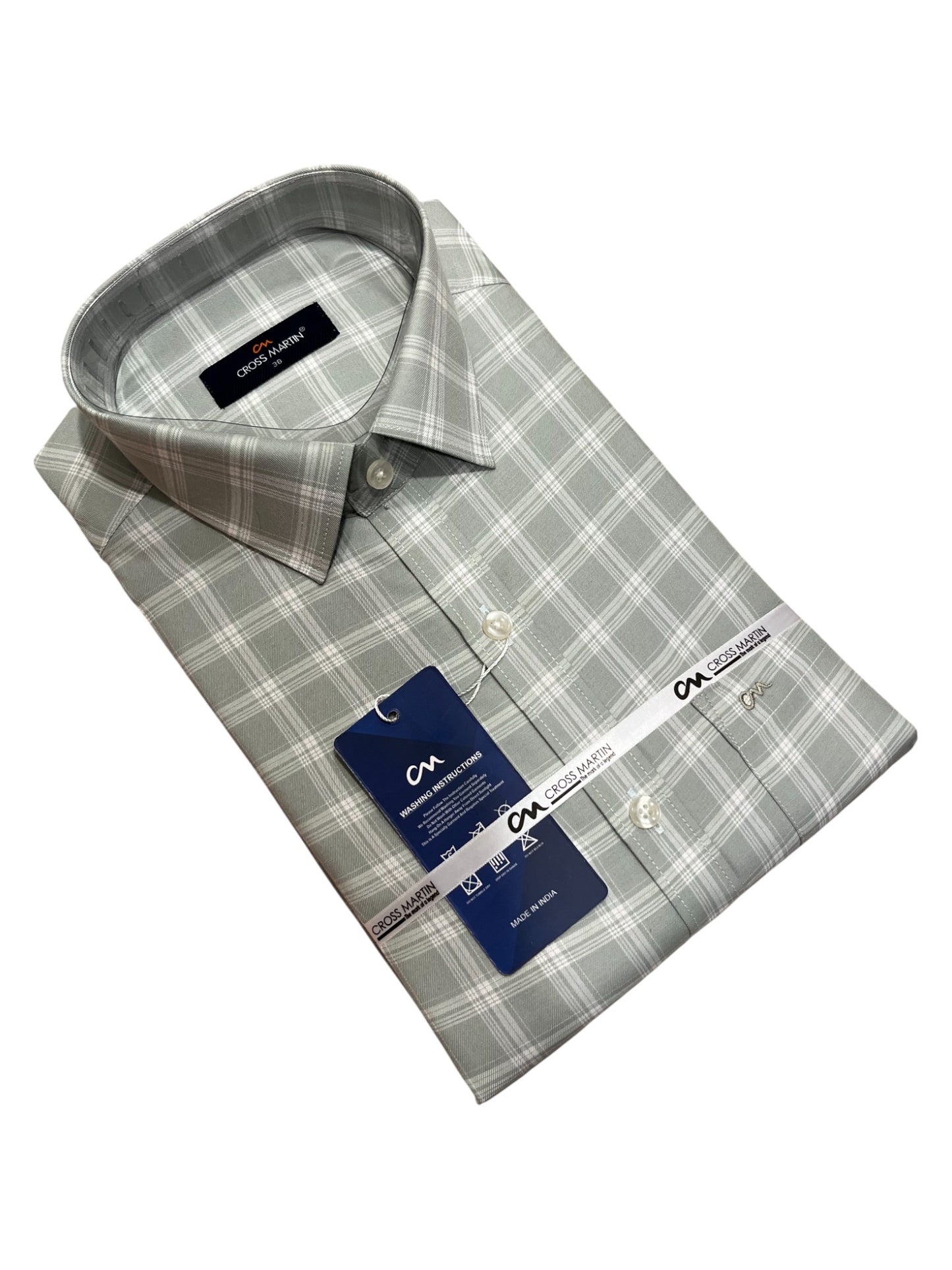 Southloom Pure Cotton Green Check Shirt (38 FS)