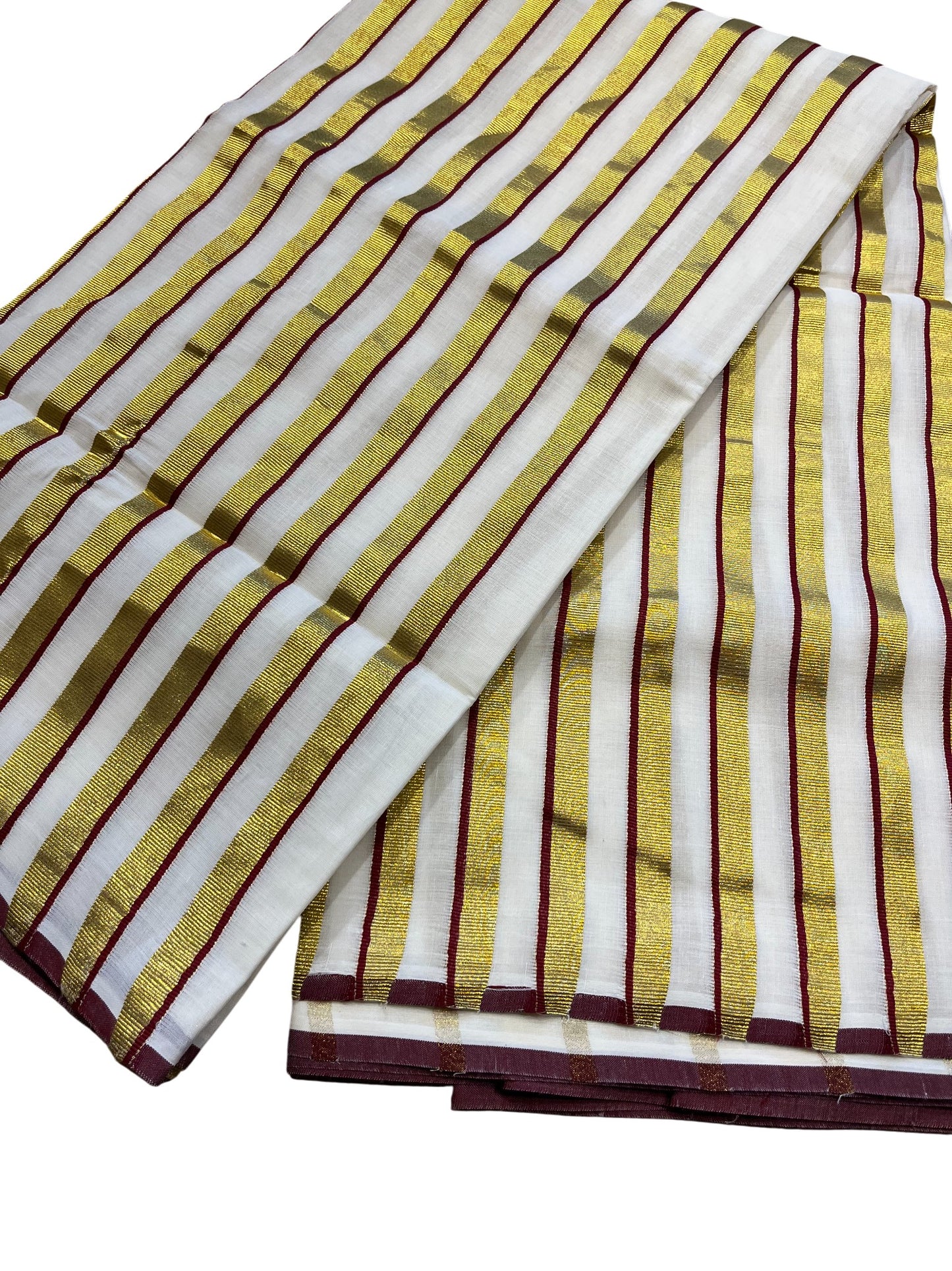 Southloom Puliyilakkara Brown and Gold Kasavu Kerala Saree with Woven Blouse
