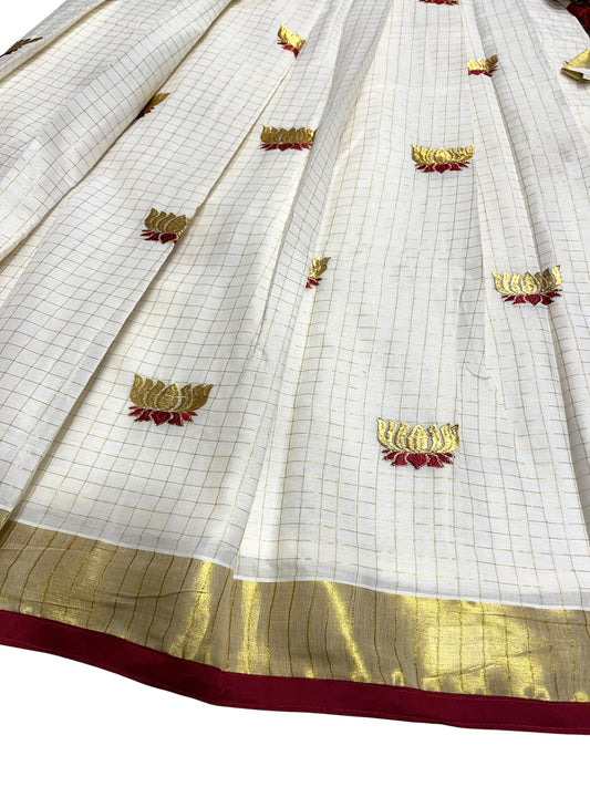 Southloom Semi Stitched Cotton Dhavani Set with Pavada and Blouse Piece