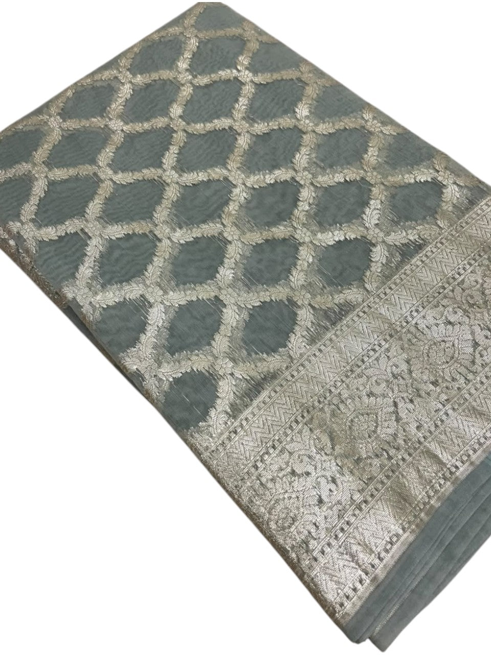 Southloom Cotton Banarasi Silk Saree with Woven Work on Body and Borders