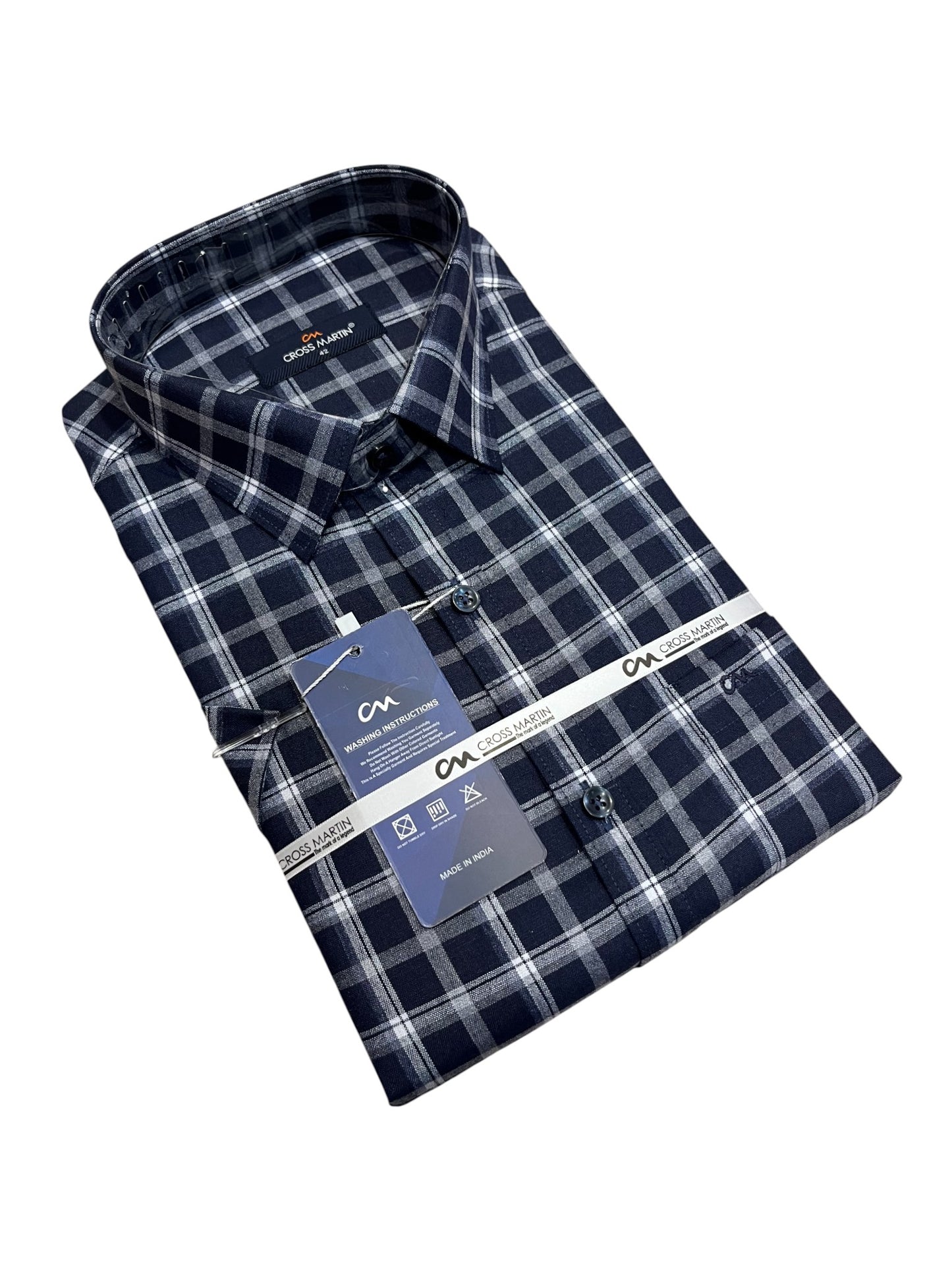 Southloom Pure Cotton Black Cheack Shirt (XL HS)