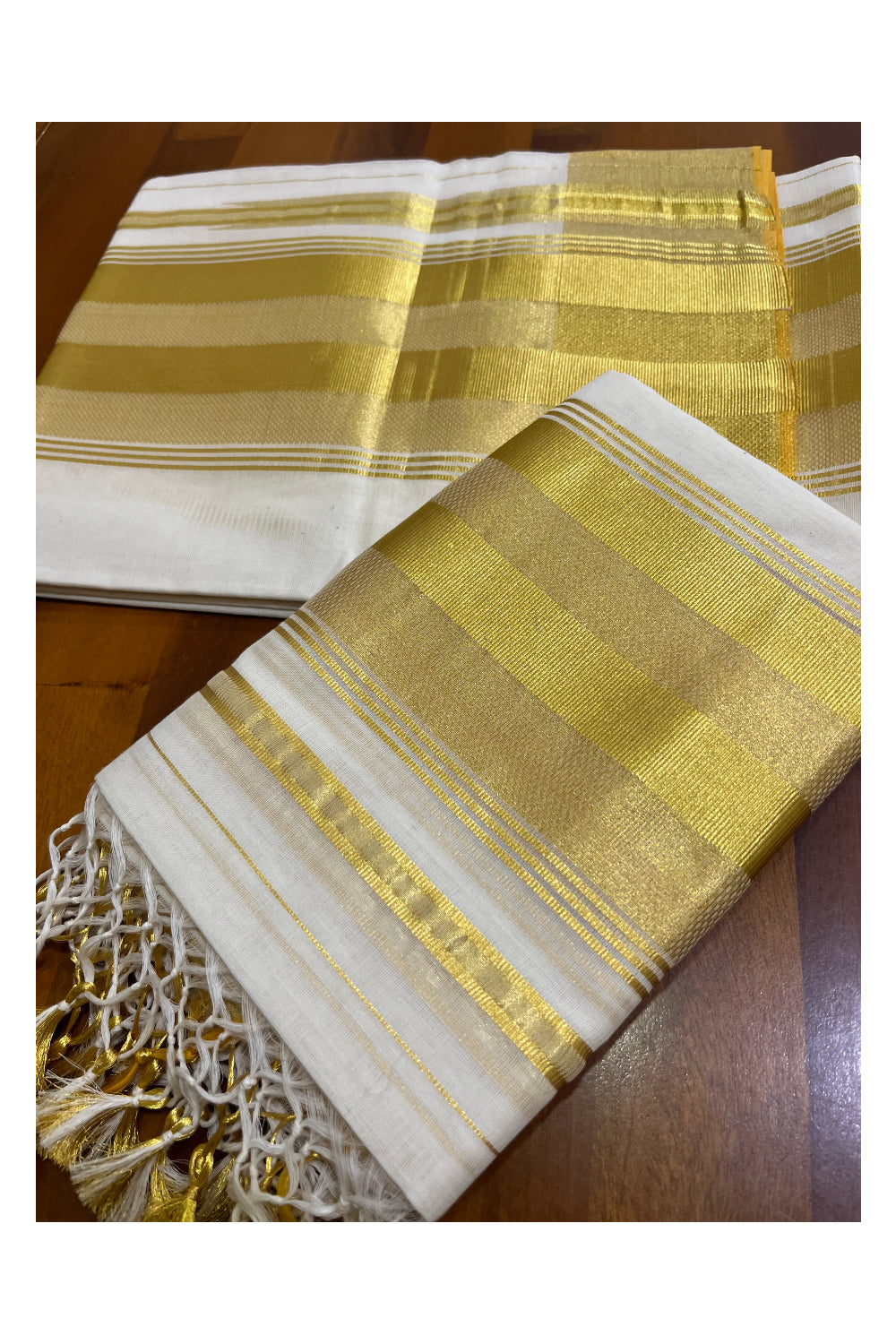 Southloom Super Premium Balaramapuram Handloom Unakkupaavu Cotton Wedding Pudava Set Mundu 2.80 Mtrs