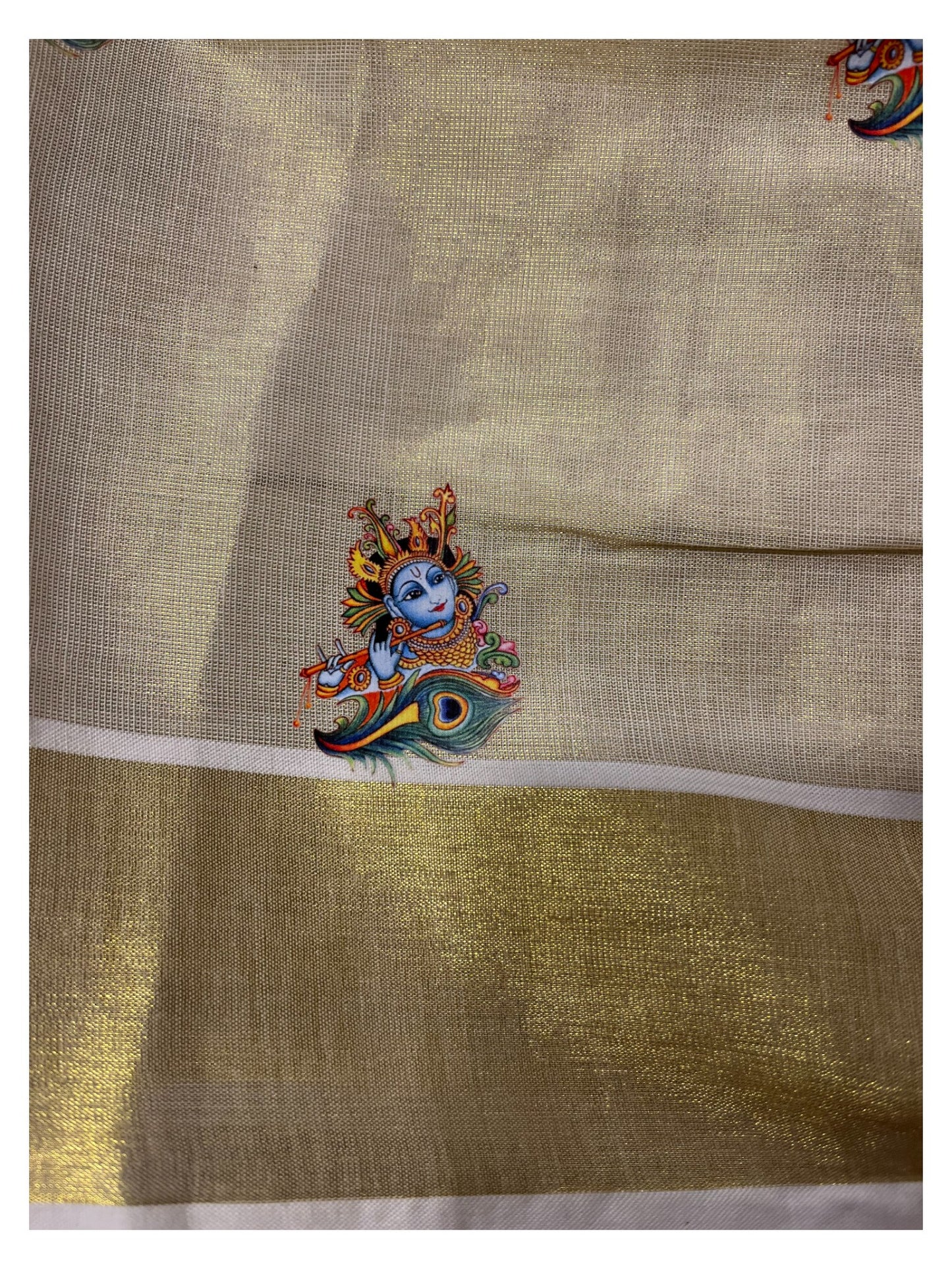 Southloom Kerala Tissue Kasavu Pavada Blouse  for Kids