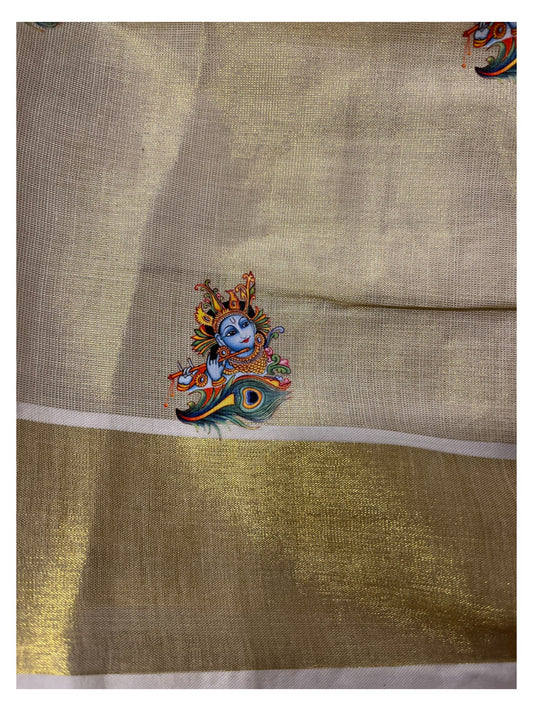 Southloom Kerala Tissue Kasavu Pavada Blouse  for Kids