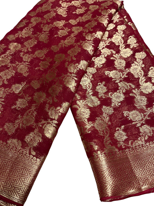 Southloom Georgete Banarasi Silk Saree with Woven Work on Body and Borders