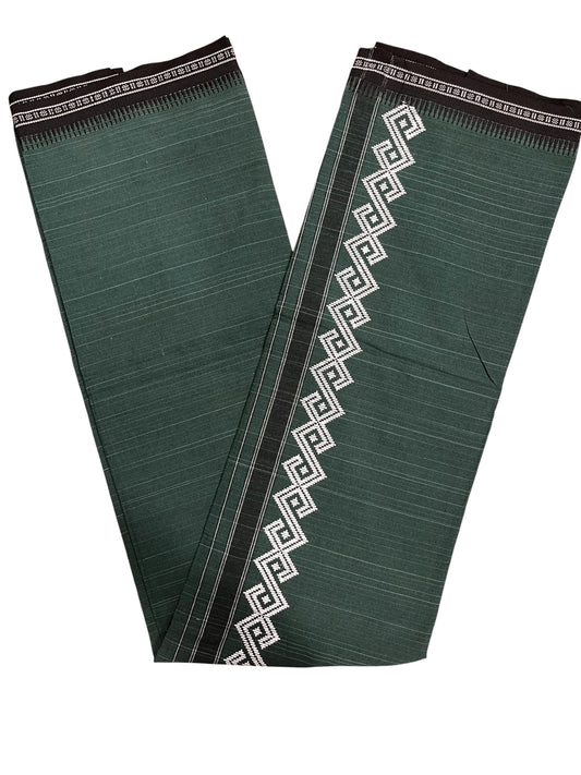 Southloom Green Printed Single Mundu / Otta Mundu / Lungi (South Indian Kerala Dhoti)
