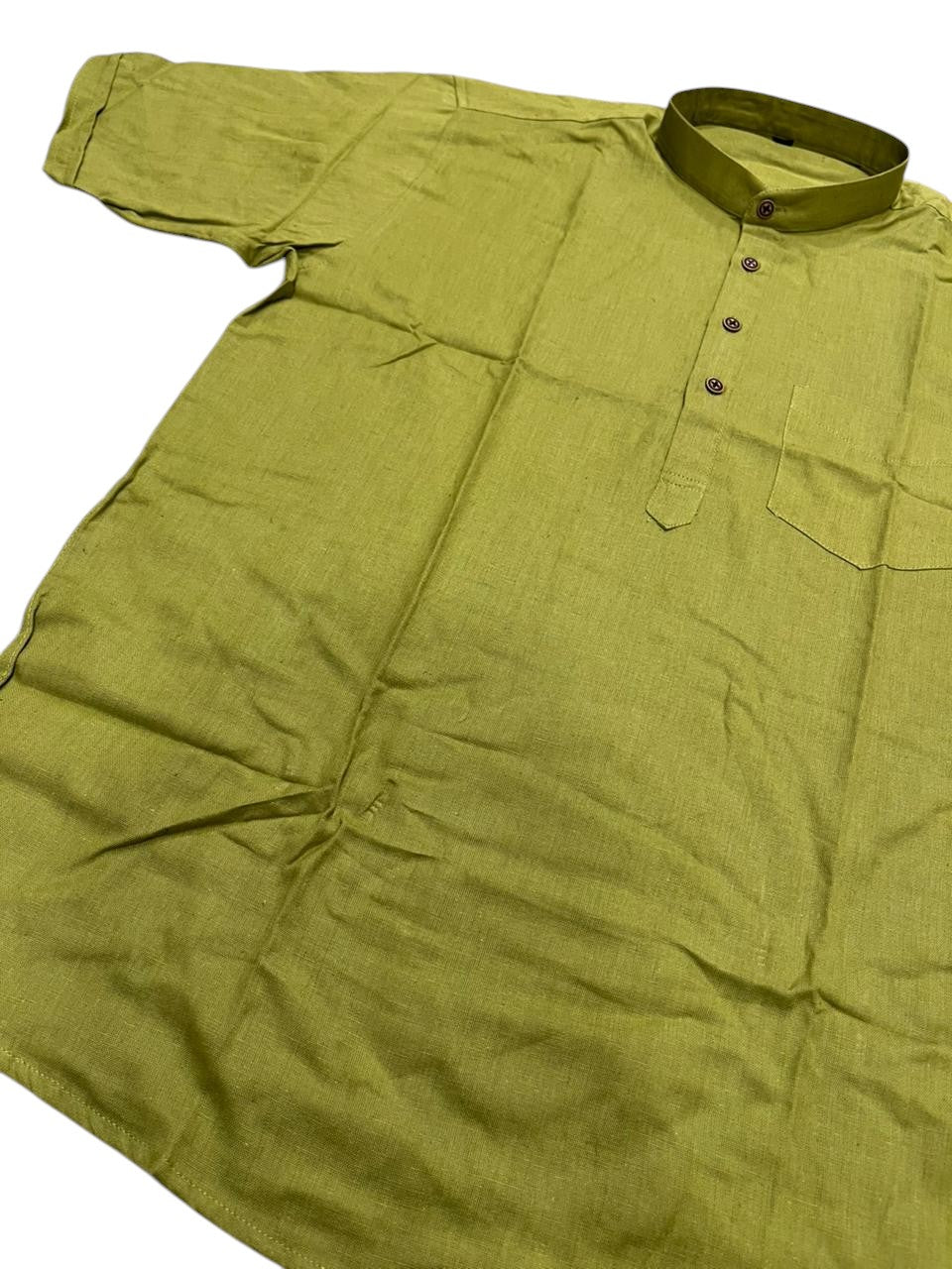 Southloom Green Short Cotton Kurta Shirt for Men