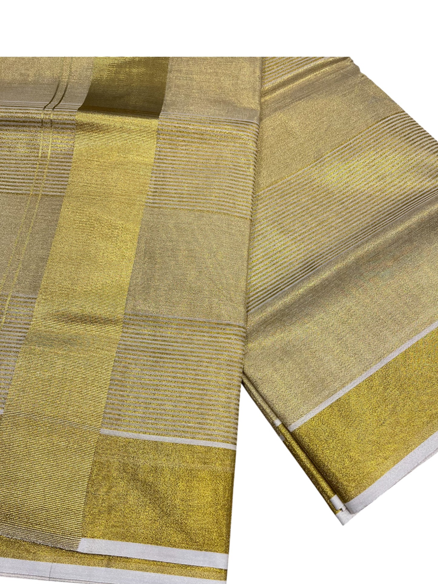 Southloom Kerala Tissue Kasavu  Golden Stripes Saree