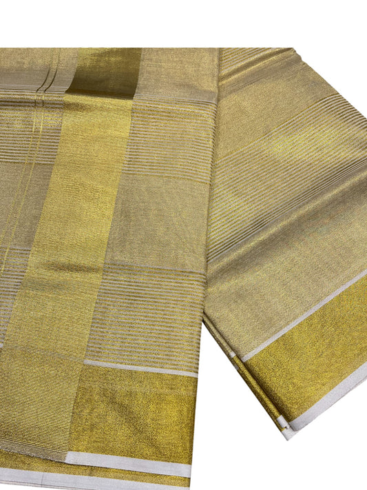 Southloom Kerala Tissue Kasavu  Golden Stripes Saree