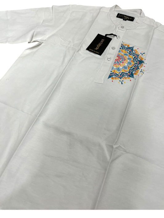 Southloom White Short Cotton Kurta Shirt for Men